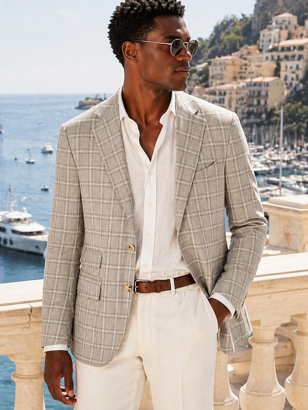 Pal Zileri Tailored Plaid Wool Blazer Quiet Luxury Italy Sz 44S